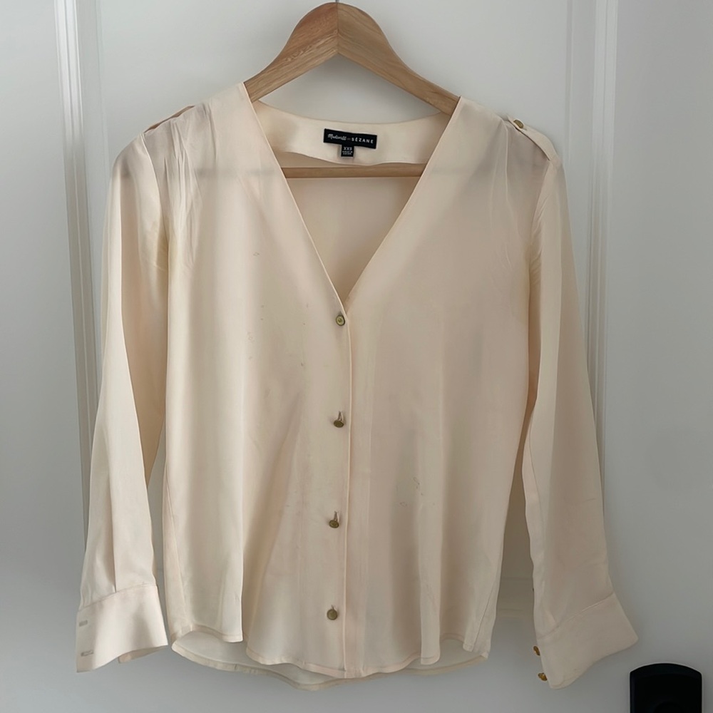 Madewell et Sézane silk blouse